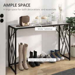 Homcom Vintage Sofa Table, Metal Frame Console Table For Hallway Living Room - thumbnail 4