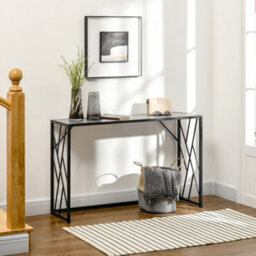 Homcom Vintage Sofa Table, Metal Frame Console Table For Hallway Living Room