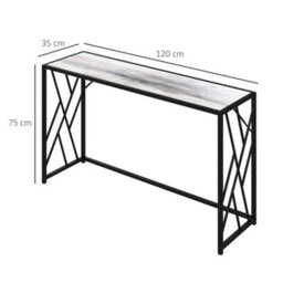 Homcom Vintage Sofa Table, Metal Frame Console Table For Hallway Living Room - thumbnail 3