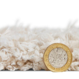 Ivory Plain Modern Shaggy Easy To Clean Rug For Dining Room-120Cm X 170Cm - thumbnail 4