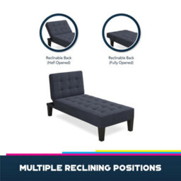 Dorel Adalynn Chaise Lounger In Linen Look Blue - thumbnail 4