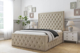 "Sloomy Vienna Almond Coniston Bed Frame With Mattress With 50"" Upholstered Headboard 3' Single" - thumbnail 2