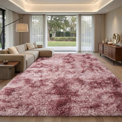 Ultra Soft Pink Shaggy Rug - Anti-Slip, Fluffy Floor Mat For Bedroom & Living Room, 60X120Cm - image 1