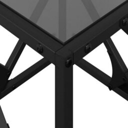Berkfield Coffee Table With Black Glass Top 40X40X41 Cm Steel - thumbnail 8