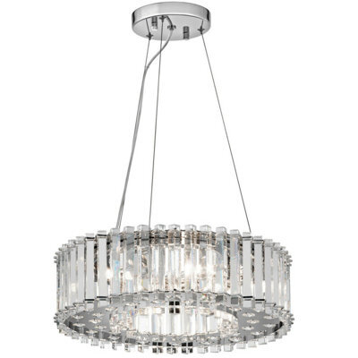 Stylish 6 Bulb Chrome Ceiling Pendant Light With G9 Led Bulbs - image 1