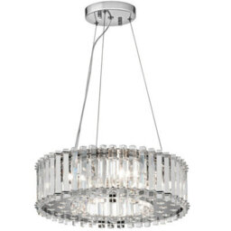 Stylish 6 Bulb Chrome Ceiling Pendant Light With G9 Led Bulbs - thumbnail 1