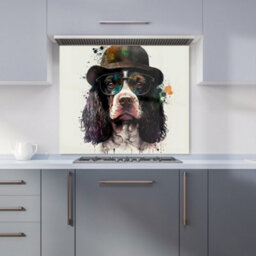 Warren Reed Designer Springer Spaniel Dog Premium Glass Kitchen Splashback W900mm X H650mm - thumbnail 1