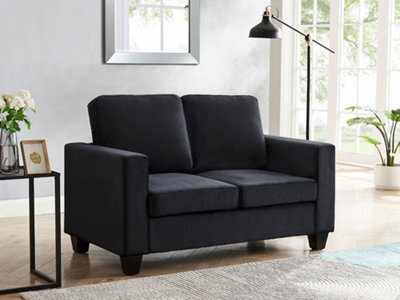 Home Detail Dakota 2 Seater Black Velvet Fabric Sofa - image 1