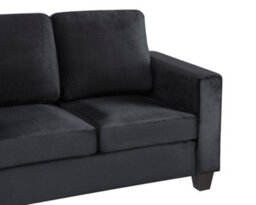 Home Detail Dakota 2 Seater Black Velvet Fabric Sofa - thumbnail 4
