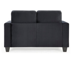 Home Detail Dakota 2 Seater Black Velvet Fabric Sofa - thumbnail 3