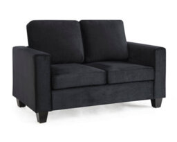 Home Detail Dakota 2 Seater Black Velvet Fabric Sofa - thumbnail 2