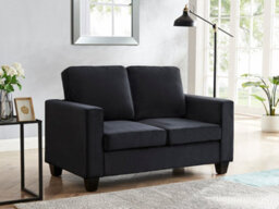 Home Detail Dakota 2 Seater Black Velvet Fabric Sofa - thumbnail 1