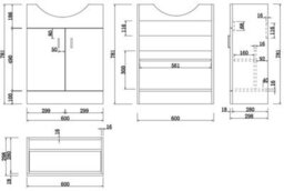 Affine 650mm Freestanding Bathroom Vanity Unit & Basin Single Tap Hole White Gloss - thumbnail 8