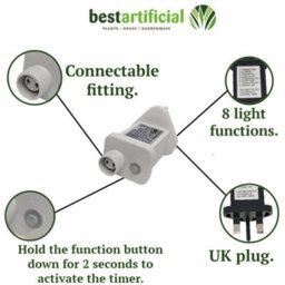Best Artificial 500 Bright White Led's Clear Cable Connectable Indoor & Outdoor Garden Party Waterproof String Lights (50M) Low Voltage Plug - thumbnail 4
