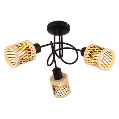 Luminosa Lighting Luminosa Mali Multi Arm Semi Flush Ceiling Lamp Matt Black 3X E14 - image 1
