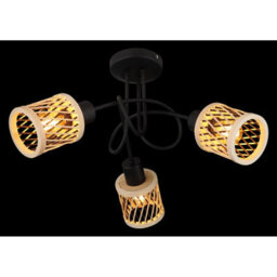 Luminosa Lighting Luminosa Mali Multi Arm Semi Flush Ceiling Lamp Matt Black 3X E14 - thumbnail 4