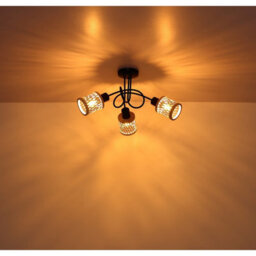 Luminosa Lighting Luminosa Mali Multi Arm Semi Flush Ceiling Lamp Matt Black 3X E14 - thumbnail 5