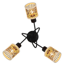 Luminosa Lighting Luminosa Mali Multi Arm Semi Flush Ceiling Lamp Matt Black 3X E14 - thumbnail 3