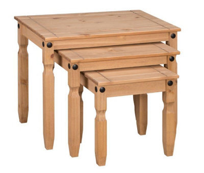Nest Of Tables 3 Mexican Solid Pine Side/end Tables By - image 1