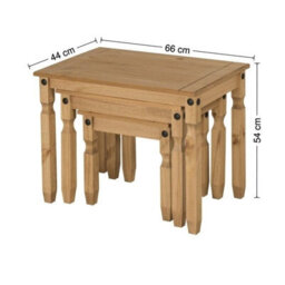 Nest Of Tables 3 Mexican Solid Pine Side/end Tables By - thumbnail 2