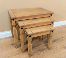 Nest Of Tables 3 Mexican Solid Pine Side/end Tables By - thumbnail 7