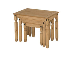 Nest Of Tables 3 Mexican Solid Pine Side/end Tables By - thumbnail 4