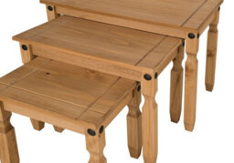 Nest Of Tables 3 Mexican Solid Pine Side/end Tables By - thumbnail 6