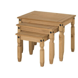 Nest Of Tables 3 Mexican Solid Pine Side/end Tables By - thumbnail 5