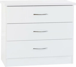 Seconique Nevada 3 Drawer Chest White High Gloss - thumbnail 2
