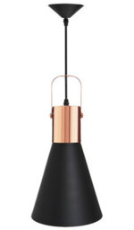 Long Life Lamps Company Retro Industrial Black Metal Ceiling Pendant Light With Gold Finish Inner M0032 - thumbnail 4