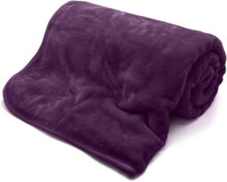 Homes & Linen Fleece Faux Fur Aubergine Roll Mink Throws Soft Cosy Bed Blankets