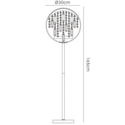 Luminosa Lighting Luminosa Geo Floor Lamp Black Shade 9 Light G4 Polished Chrome/crystal, Not Led/cfl Compatible - thumbnail 6