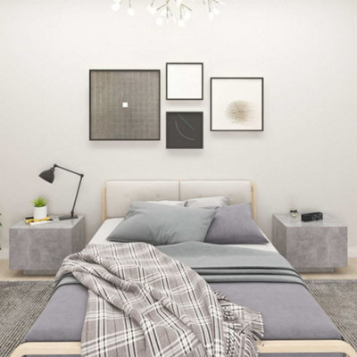 Berkfield Bedside Cabinet Concrete Grey 100X35X40 Cm Engineered Wood - image 1