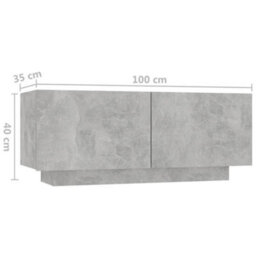 Berkfield Bedside Cabinet Concrete Grey 100X35X40 Cm Engineered Wood - thumbnail 9