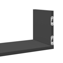 Walplus Wall Shelves 3 Pcs Black 58X18X18 Cm Engineered Wood - thumbnail 8