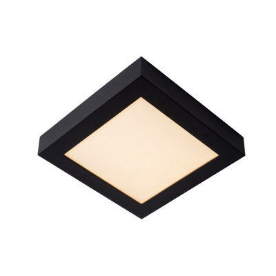 Lucide Brice-Led Modern Flush Ceiling Light Bathroom - Led Dim. - 1X20W 3000K - Ip44 - Black - image 1