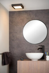 Lucide Brice-Led Modern Flush Ceiling Light Bathroom - Led Dim. - 1X20W 3000K - Ip44 - Black - thumbnail 4