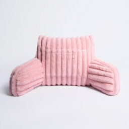 OHS Reading Cushion Faux Fur Fleece Heatable Lumbar Pillow, Blush - One Size - thumbnail 6