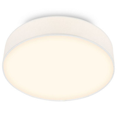 Briloner Mains-Powered Led White Fabric Shade Ceiling Light (Dia)38Cm - image 1