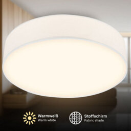 Briloner Mains-Powered Led White Fabric Shade Ceiling Light (Dia)38Cm - thumbnail 2