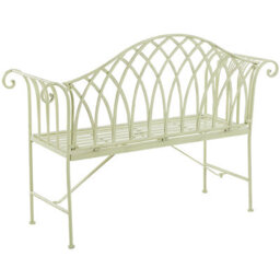 Beliani Pistachio 130Cm Two-Seater Bench - Flared Arms, Vintage Scrollwork - thumbnail 5