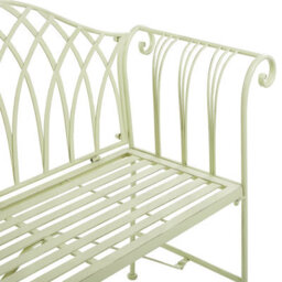 Beliani Pistachio 130Cm Two-Seater Bench - Flared Arms, Vintage Scrollwork - thumbnail 6