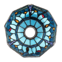 Happy Homewares Midnight And Sky Blue Stained Glass Dragonfly Tiffany Pendant Shade - thumbnail 3