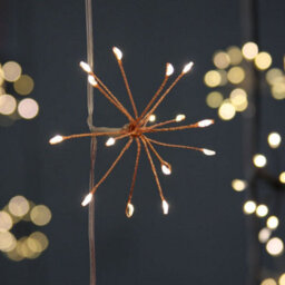 150 Led 10 Starburst Copper Lights 1.8M Battery Indoor And Outdoor Use - thumbnail 4