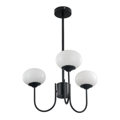 Living And Home 3-Light Creamy White Glass Shades Lampshade Pendant Light Chandelier Fixture E27 - image 1