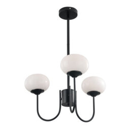 Living And Home 3-Light Creamy White Glass Shades Lampshade Pendant Light Chandelier Fixture E27 - thumbnail 3