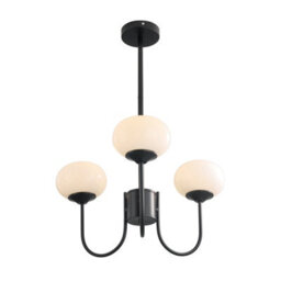 Living And Home 3-Light Creamy White Glass Shades Lampshade Pendant Light Chandelier Fixture E27 - thumbnail 2