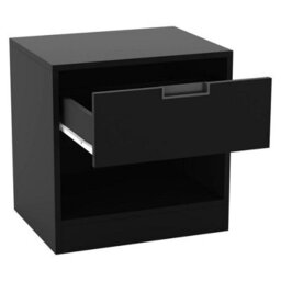 Urbn-Living Urbnliving 47Cm Height Drawer Bedside Black Table Nightstand Shelf Cabinet Storage Unit Bedroom Furniture - thumbnail 5