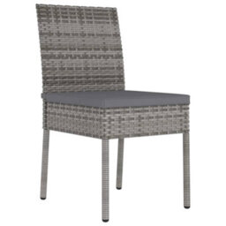Berkfield 5 Piece Outdoor Dining Set With Cushions Poly Rattan Grey - thumbnail 8