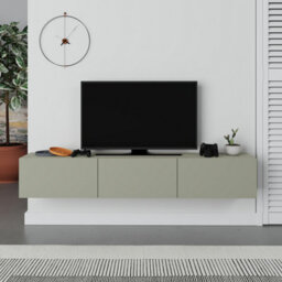 "Decortie Francy Modern Wall Mounted Tv Unit 55"" Multimedia Centre Ash Green White 180Cm" - thumbnail 6